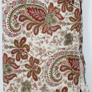 POTTERY BARN Charlie Paisley Red Full/Queen Organic Cotton Duvet